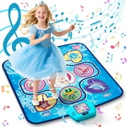 Beefunni Dance Mat, Snowy Princess Themed Play Mat Dance Game Toy Gift for 3-12 Year Old Girls (39.37"X33.85")