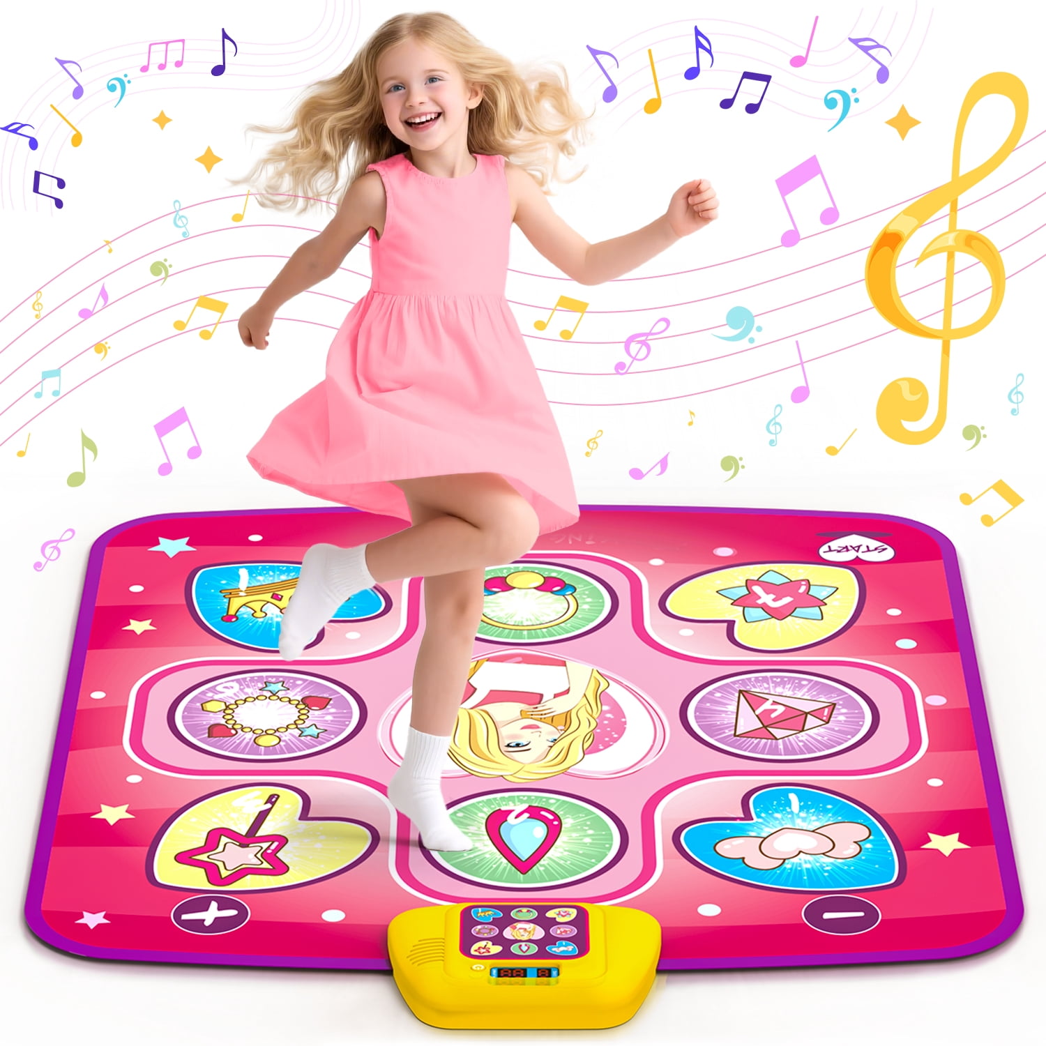 Beefunni Dance Mat Toys for 3-10 Year Old Girls,5 Game Modes Including 3 Challenge Levels,Christmas Birthday Gifts for 3-8 Year Old Girls
