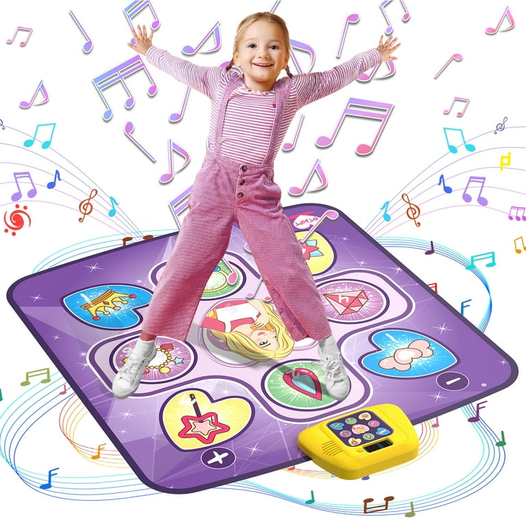 Beefunni Dance Mat Toy Musical Educational Dance Pad Gifts for Kids Girls Boys 3 4 5 Years Old Purple