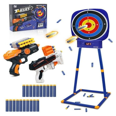Beefunni Digital Shooting Targets with 2 Foam Dart Blaster,Outdoor Shooting Game Toys Gifts for 8-12 Year Old Boys