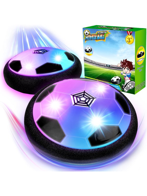 Hover Soccer Ball Toys for Boys & Girls,2 LED Light Soccer Balls with Foam Bumper Christmas Birthday Gifts for Age 3-8 Year Old Kids