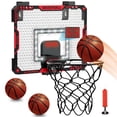 thumbnail image 1 of Beefunni Indoor Basketball Hoop for Kids, Over The Door Basketball Hoop with LED Lighting, Basketball Game Toys with Scoreboard & 3 Balls, Mini Hoop Basketball Gifts for 5-12 Boys Girls(Red), 1 of 7