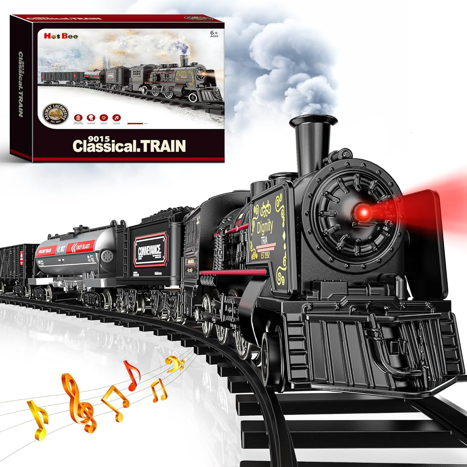 Beefunni Metal Alloy Electric Train Set with Smoke Sounds Lights Christmas Gift for Kids in Dominican Republic at DOP 8009 Rating 5