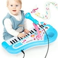 thumbnail image 1 of Beefunni Piano Toys for Kids, Musical Keyboard Blue Instrument with Microphone for Toddlers Baby, Christmas Gifts Toys for Boys Girls Aged 2 3 4 5 6+, 1 of 8