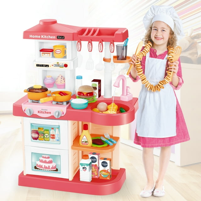 Beefunni Play Kitchen Set for Kids Girls, Toddlers Kitchen Playset