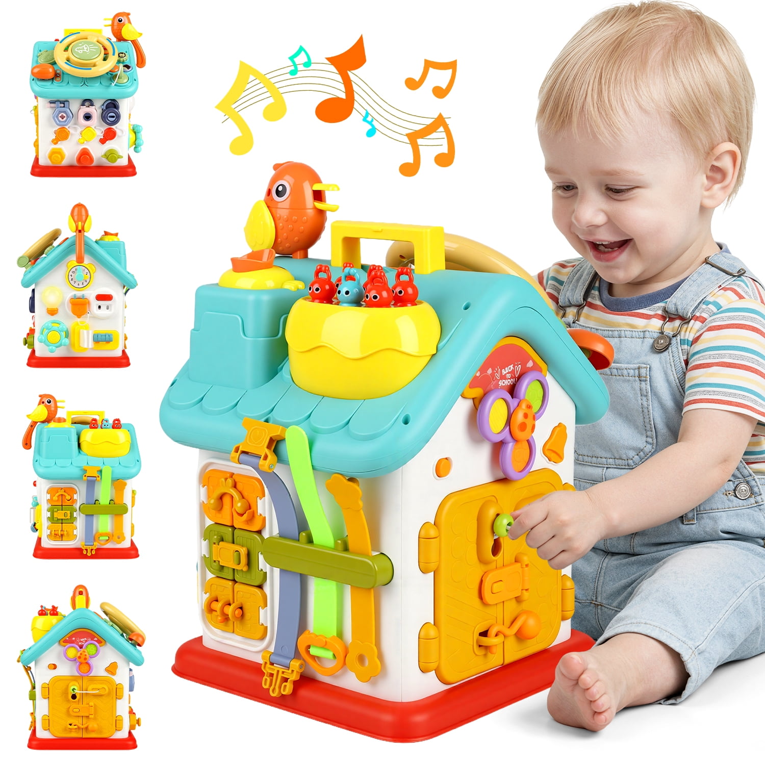 Beefunni Montessori Toddler Toys for 1 Year Old – Musical Learning House, Educational Baby Toys for Boys & Girls, Early Learning Activity Cube, Sensory Toys for Toddlers Ages 6–36 Months