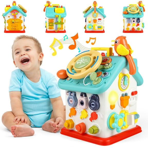 Beefunni Montessori Toddler Toys for 1 Year Old – Musical Learning House, Educational Baby Toys for Boys & Girls, Early Learning Activity Cube, Sensory Toys for Toddlers Ages 6–36 Months