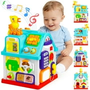 Beefunni Montessori Toddler Toy   Educational Musical Learning House for Boys & Girls, Baby Toys 6 12 Months, 1 Year Old Toys, Early Learning Activity Cube, Bilingual Kids Toy, Sensory Toys