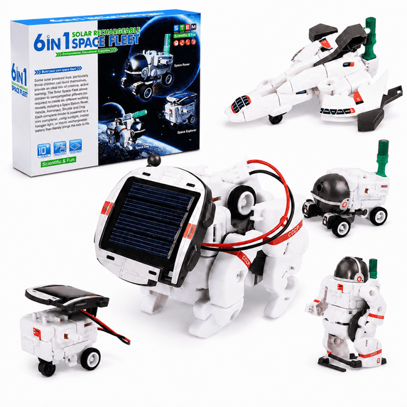 Beefunni STEM Toys 6-in-1 Space Solar Robot Kit,Educatoinal Learning Science Building Toys Gift for Kids Age 8 and Up
