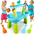 thumbnail image 1 of Beefunni Sand Water Table Toys for Toddlers,2-Tier Rain Pond Activity Sensory Play Table Beach Summer Outdoor Toys for Toddlers 1-3, 1 of 8
