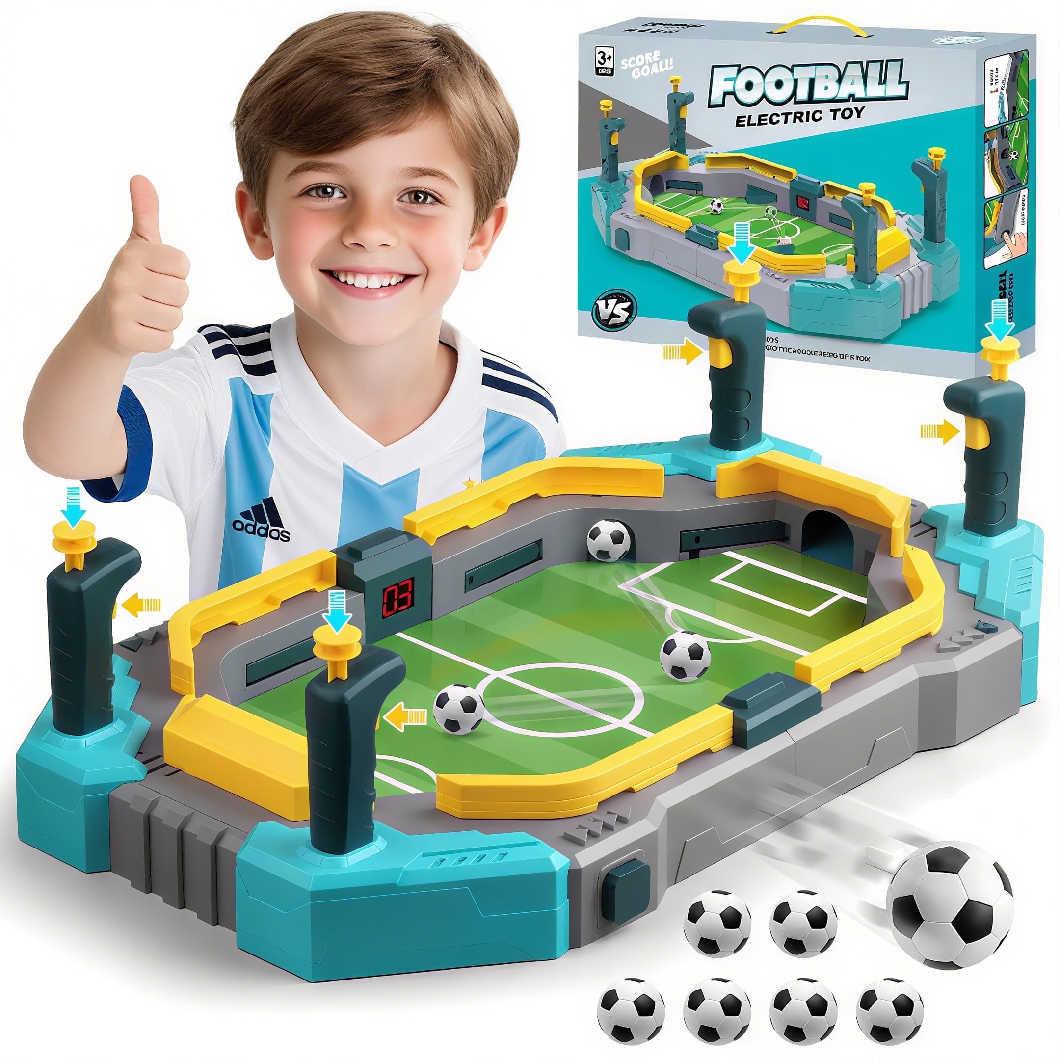 Beefunni Tabletop Foosball Game – Portable Soccer Board Game with Sound & Scoring – Indoor Sport Game Gift for Family & Friends