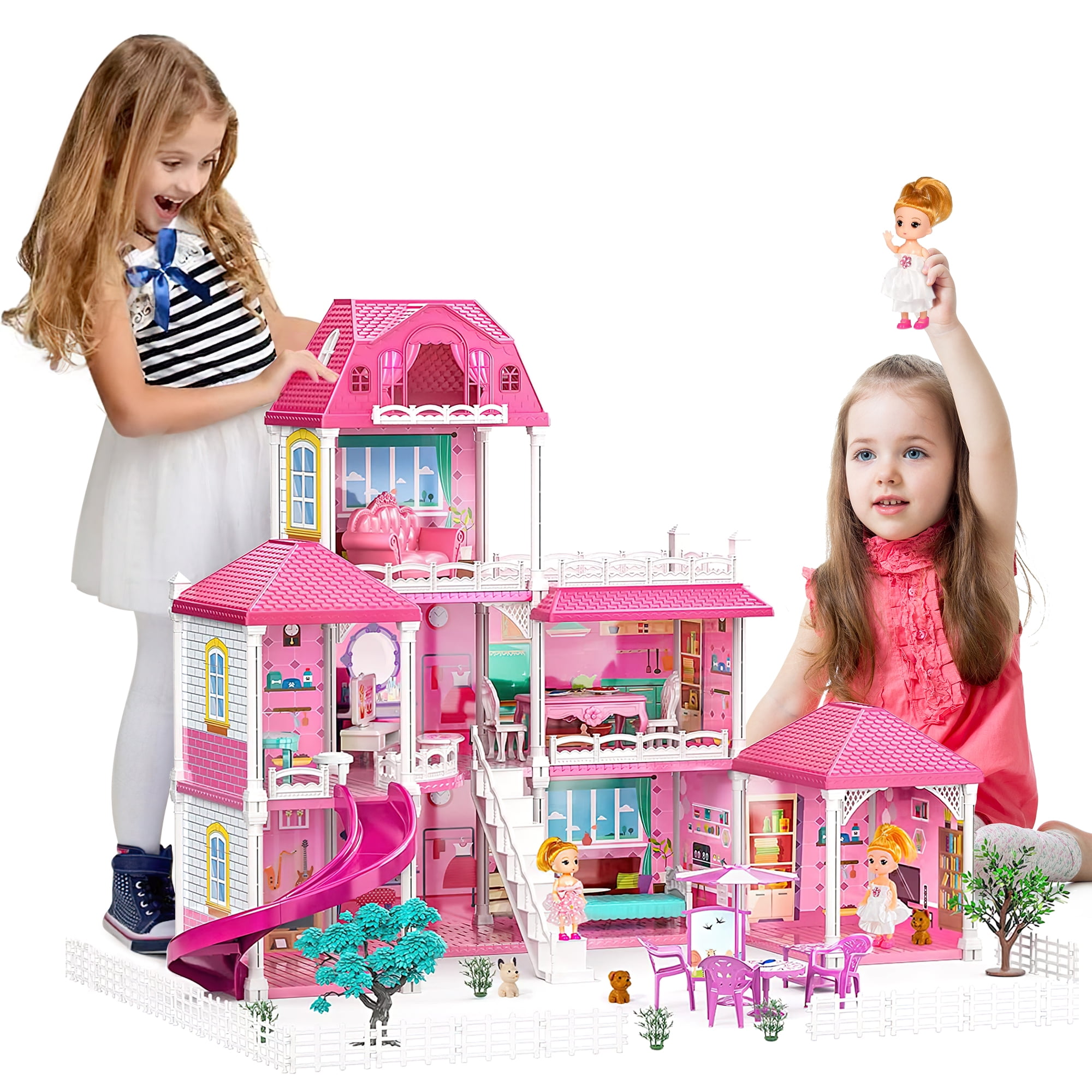 New Barbie Home Full House 2 Floors Doll Rubia & Accessories Mattel Fold Up