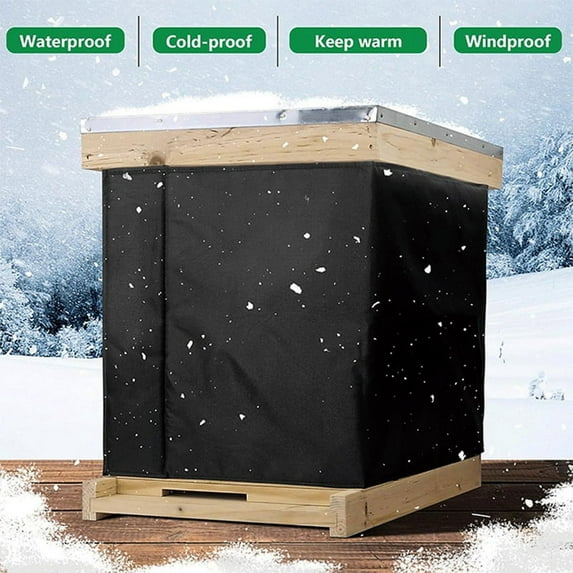 Beehive Box Wrap for Winter - 600D Oxford Beehive Protective Cover with Thermal Insulation, Cozy Windproof Cold Proof A