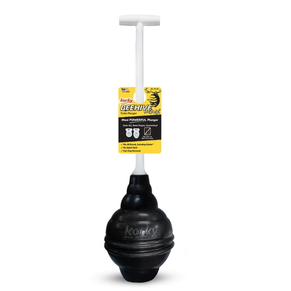 Korky Beehive MAX Heavy Duty Toilet Plunger - Seals All Bowl Shapes - Powerful Clog Removal - 99-3