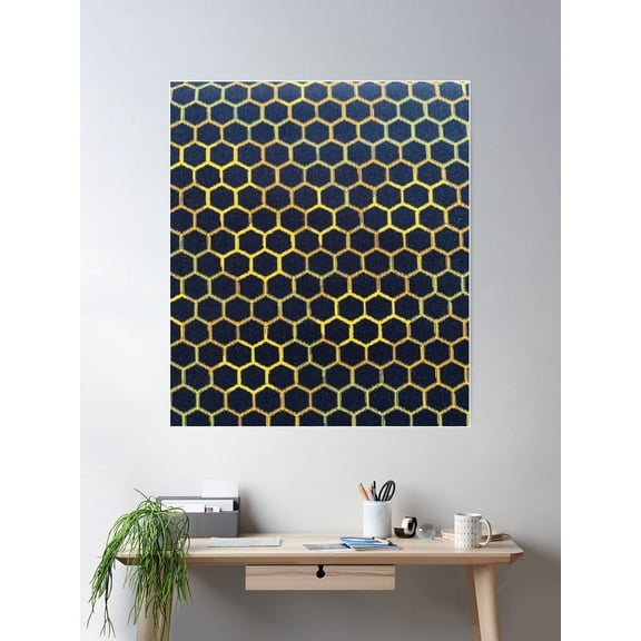 Beehive Pattern Poster Wall Art, Modern Wall Decor For Living Room Bedroom, 8x12 UNFRAMED