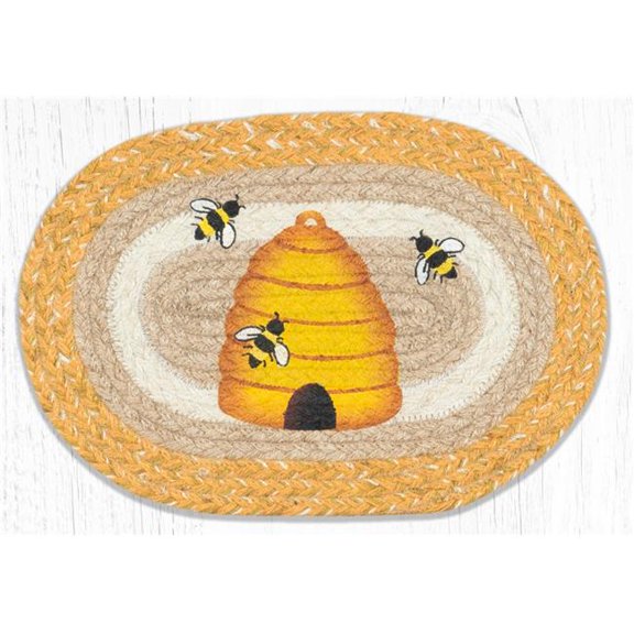 Beehive Printed Oval Swatch Area Rug - Multi Color - 10 x 15 in.