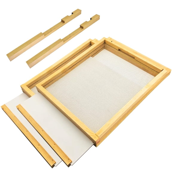 Beehive Screened Bottom Board Dipped in Beeswax with Entrance Reducer,Screen Bottom Board with Solid Wood for Beekeeping Supplies