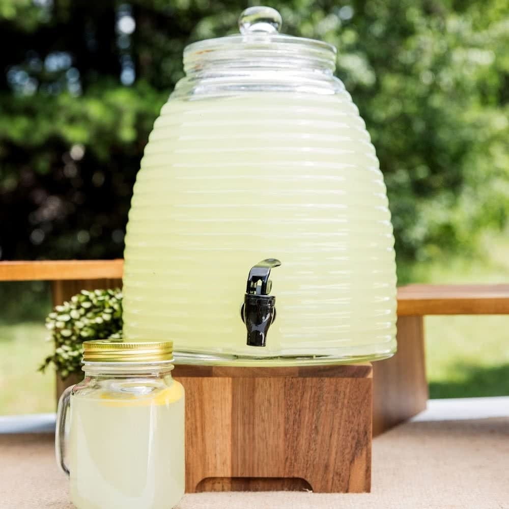 Beehive glass beverage dispenser. 2.4 gallon