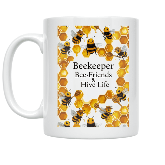 Beekeeper Bee-Friends & Hive Life - Nature Enthusiast - 11 oz Ceramic Coffee Mug