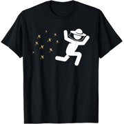 Beekeeper Chased By Bees Funny Honeybee Beekeeping Bee Lover T-Shirt