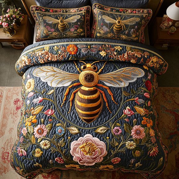Beekeeper Dream 3-Piece Quilted Bedding Set