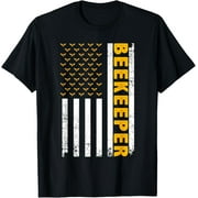 Beekeeper For Men Women Beekeeping American Flag Bee Lover T-Shirt
