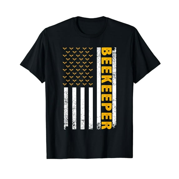Beekeeper For Men Women Beekeeping American Flag Bee Lover T-Shirt