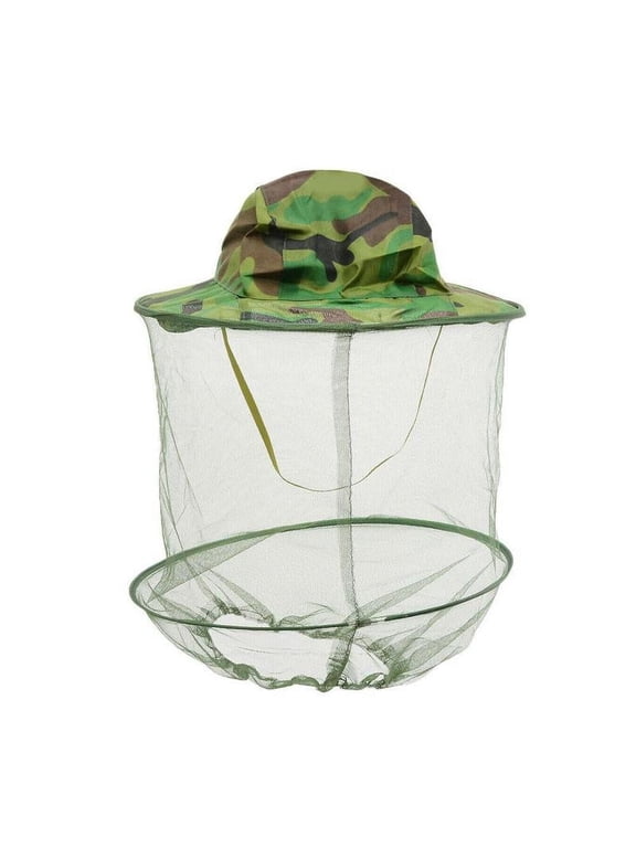 Beekeeper Hat, 19.69" Polyester Mesh Protective Hat with Veil for Beekeeping & Outdoor Activities, Green