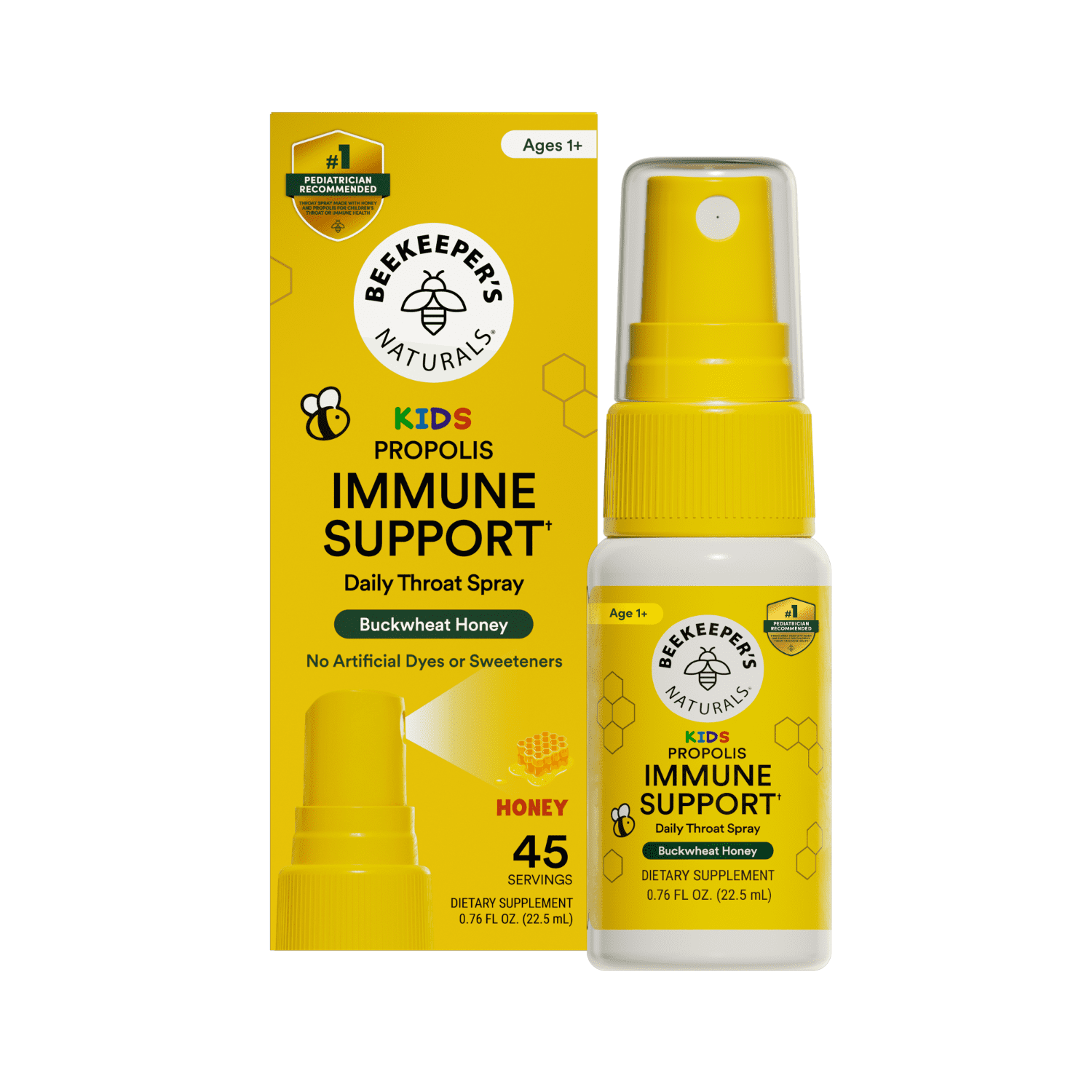 Beekeeper's Naturals Kid's Propolis Throat Spray, Immune Support, 22.5ml