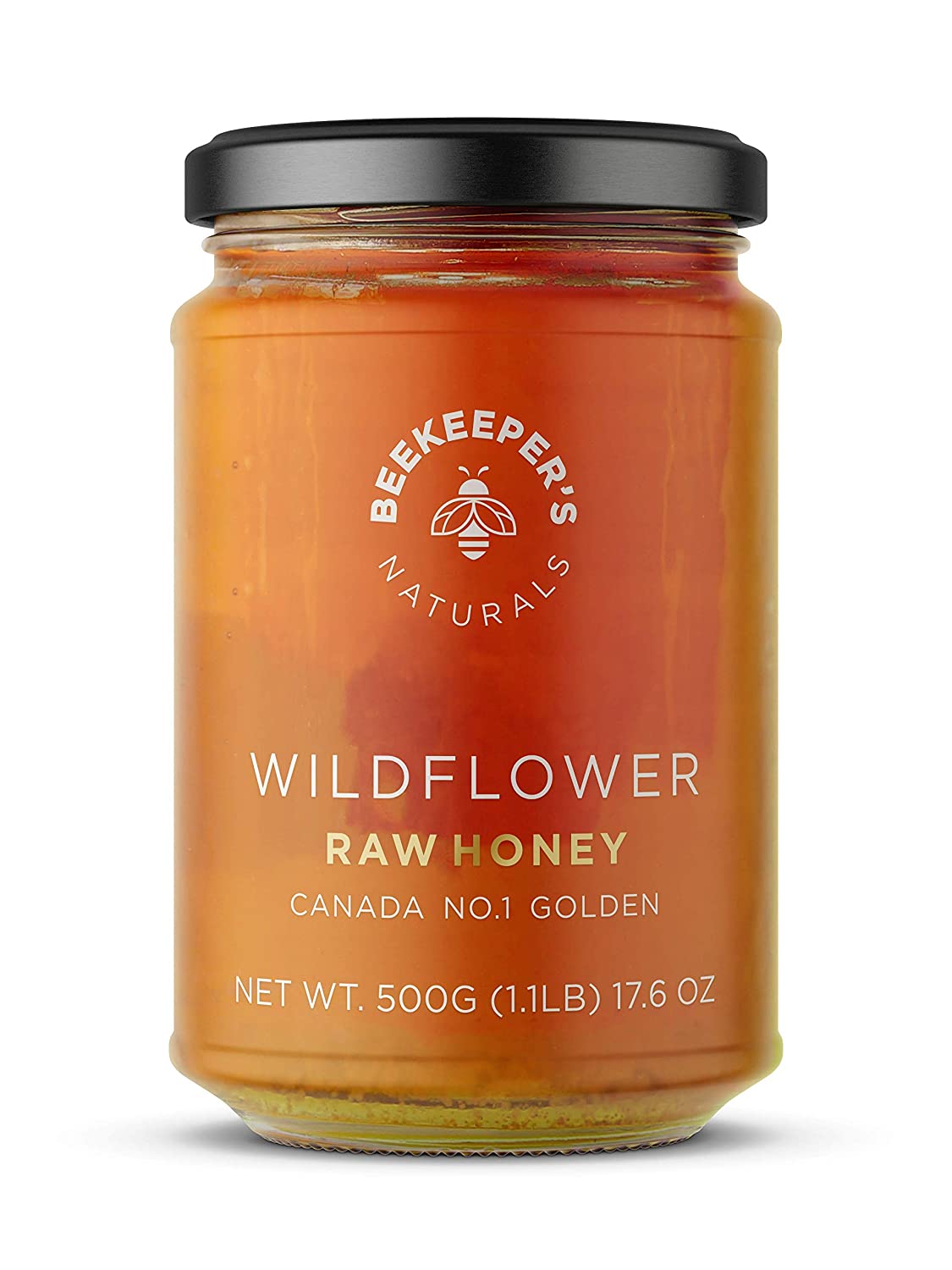 Beekeeper's Naturals Nutrient-Rich Wildflower Raw Honey, 17.6 oz Jar - image 1 of 9