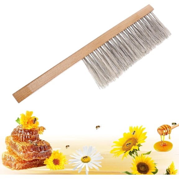 Beekeeping Brush for Beekeepers - Natural Horsehair Bee Brush with Wooden Handle, Bee Hive Supplies Beekeeping Equipment for Bee Keepers