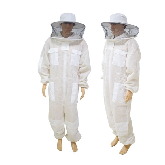 Beekeeping Clothing Breathable with Round Veil Professional Anti Bee Protective Clothes Equipment ,Comfortable and Sturdy