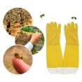 thumbnail image 1 of Beekeeping Hand Anti Sting Thickened Yellow Extended Breathable Beekeeping Protective Gloves-XL, 1 of 10