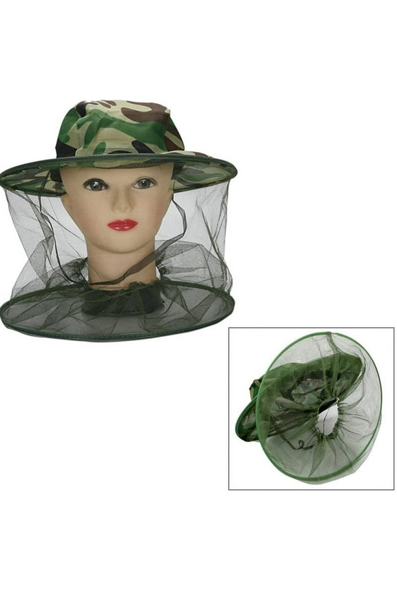 Beekeeping Hat Outdoor Camouflage Shawl Hat Wild Anti-mosquito Bee Cap Wide-side Insect-proof Mask Bucket Cap Y