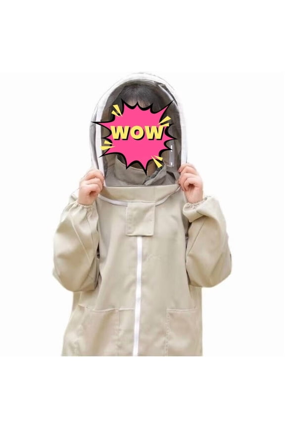Beekeeping Jacket for Men Women Bee Jacket with Veil Hood,Beekeeper Jacket,Bee Keeper Suite Suitable for Professional Beekeepers and Beginnersapricot thin version L