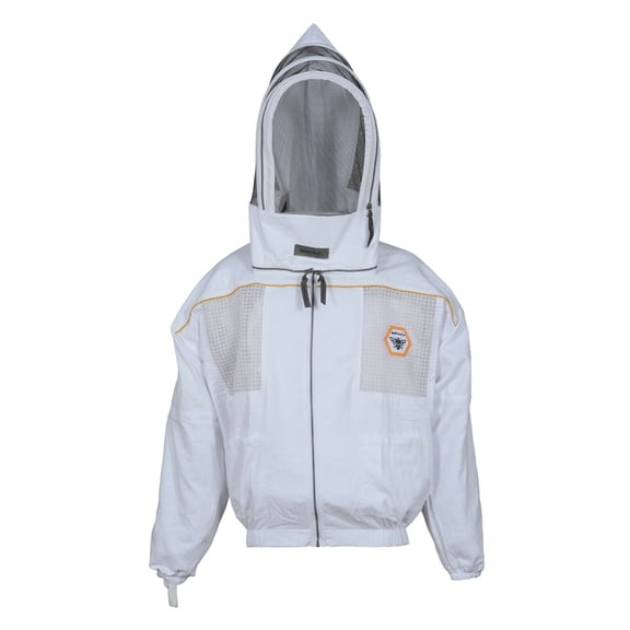 Beekeeping Jacket Ultra Ventilated Beekeeper Bee Hat Fencing Veil w/Bag - Medium
