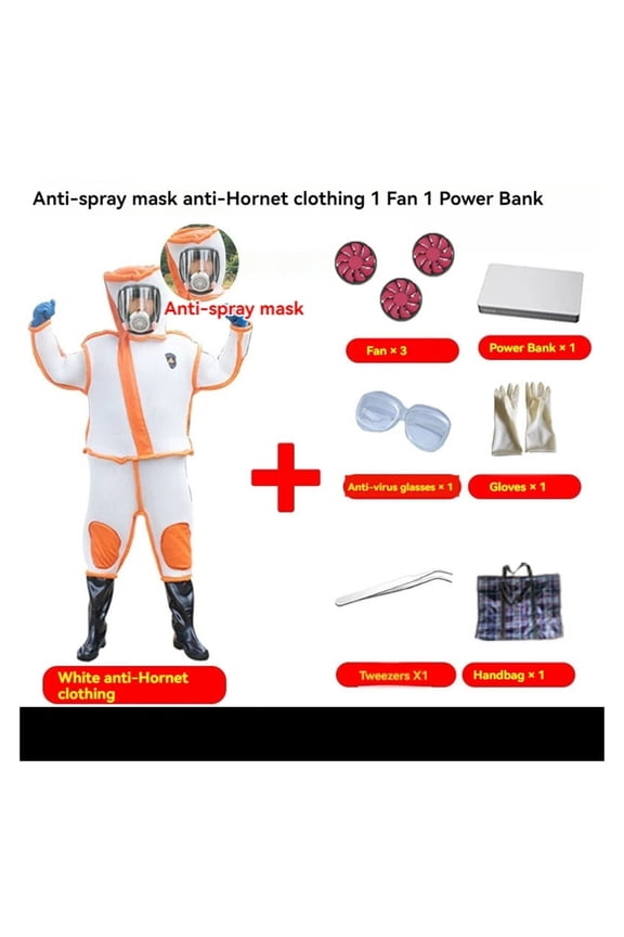 Beekeeping Specific Wasp Suit Breathable Jumpsuit Thickened Summer Three Fan Heat Dissipation Complete Set Of Bee Catching Suit ,Easy to Wear