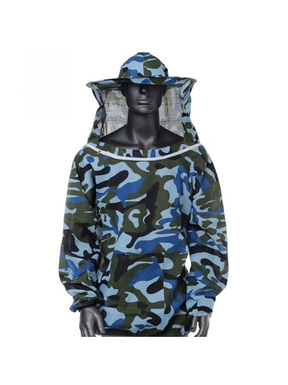 Beekeeping Suit Apiarist Beekeeping Jacket and Ventilated Fencing Veil Hood Professional Beekeeper Suit Outfit Total Protection for Backyard Professional and Beginner Beekeepers(Camouflage)