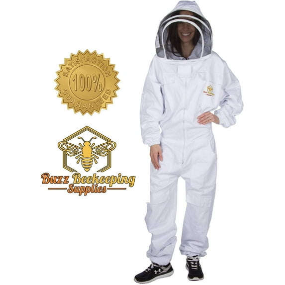 Beekeeping Suit and Bee Family Stickers - Metal Zippers