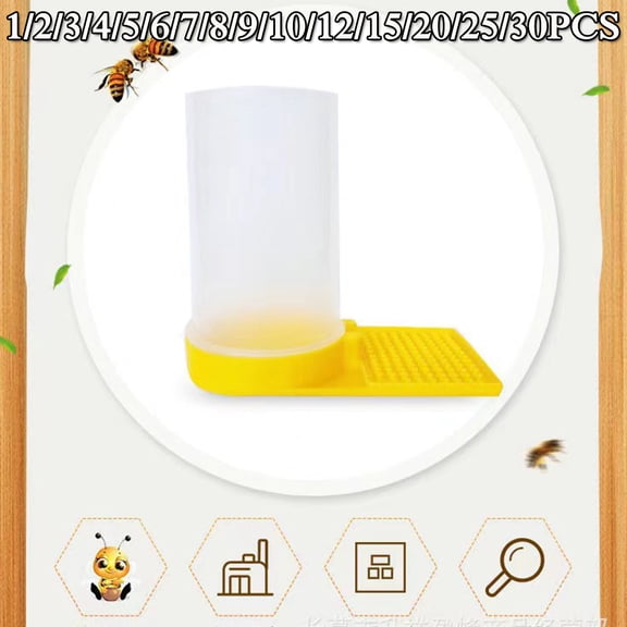 Beekeeping Tool Plastic Transparent Yellow Bee Waterer Water Feeder Dispenser for Bee Drinking