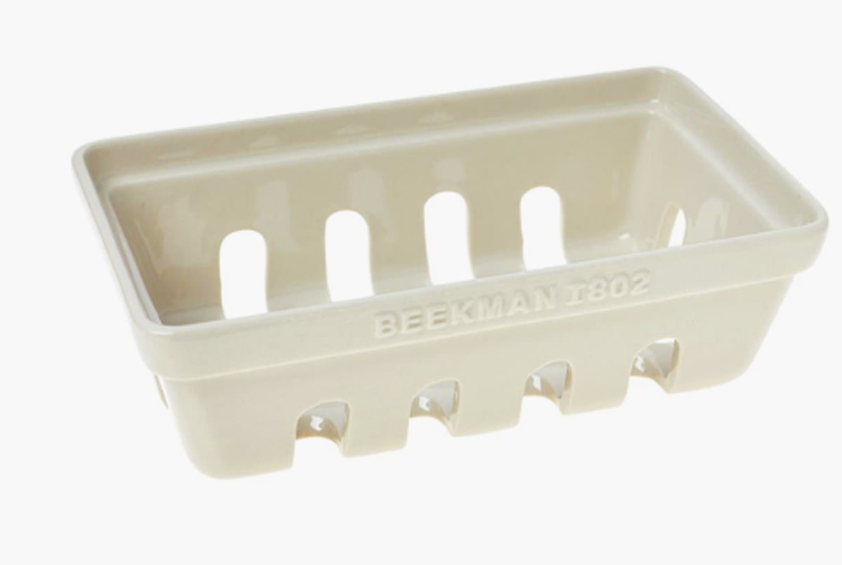 Beekman 1802 Goat Milk Ceramic Caddy Empty Holds Hand Wash / Lotion Bottles