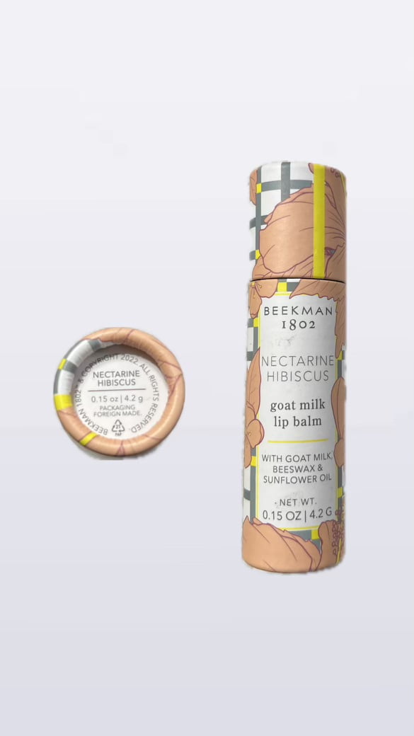 Beekman 1802 Goat Milk Lip Balm in Nectarine Hibiscus .15 z