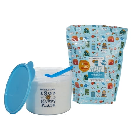 Beekman 1802 Happy Place Goat Milk Laundry Soap - Pure Unscented - 300 Load with Tupperware Tub