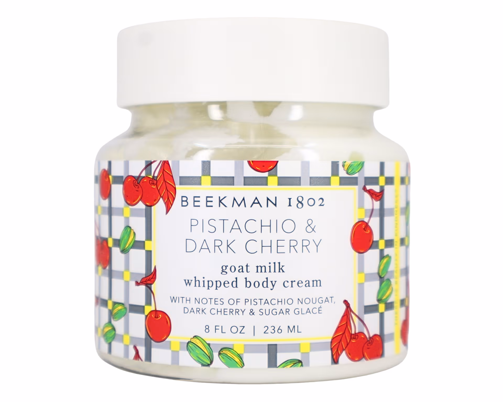 Beekman 1802 Pistachio & Dark Cherry Goat Milk Hand Cream 8 oz, Hydrating Moisturizing Hand Lotion for Dry Skin