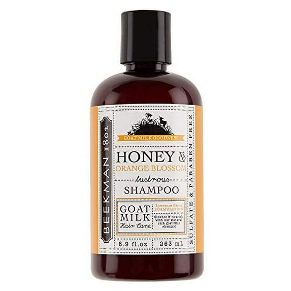 Beekman 1802 - Shampoo - Honey & Orange Blossom - Color-Safe Goat Milk Shampoo - Naturally Moisturizing Sulfate-Free Shampoo for All Hair Types & Textured Hair - Goat Milk Hair Care - 8.9 oz