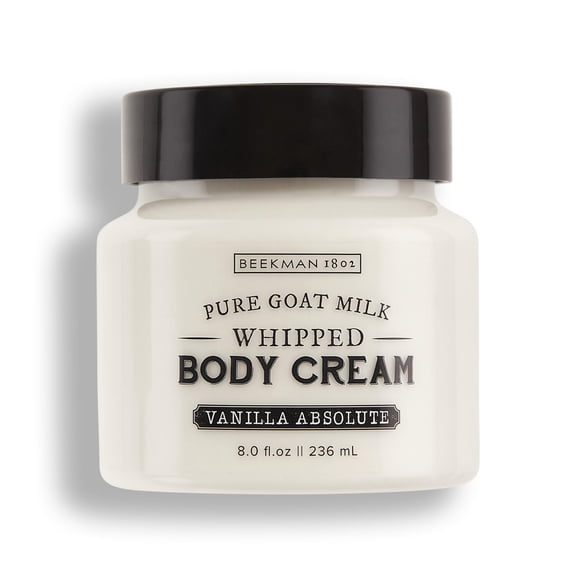 Beekman 1802 Whipped Body DC20Cream, Vanilla Absolute - Scented - 8 oz - Intensely Hydrating & Softens Skin - With Goat Milk - Good for Sensitive Skin - Cruelty Free