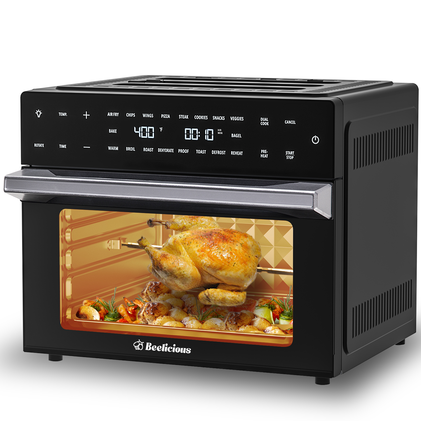 Kalamera 24QT Air Fryer Toaster Oven Preset Menu Program S/S Cavity