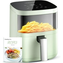 Beelicious® 8-in-1 Smart Air Fryer, Large Air Fryer with Viewing Window, Shake Reminder, 450°F Smart Air Fryer,Digital Airfryer with Flavor-Lock Tech, Dishwasher-Safe & Nonstick, for 2-4 People, Green
