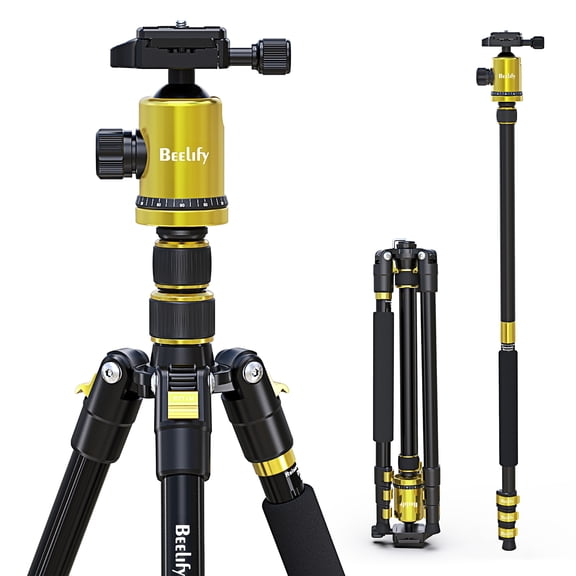 Beelify Camera Tripod, 360 Ball Head, Portable & Sturdy
