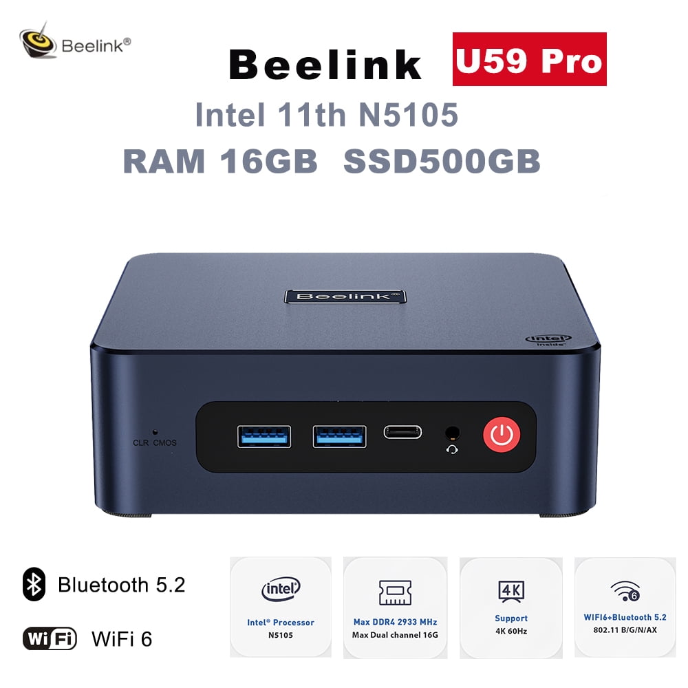 Beelink U59 Pro Mini PC 11th Gen Intel Celeron N5105 4C 4T